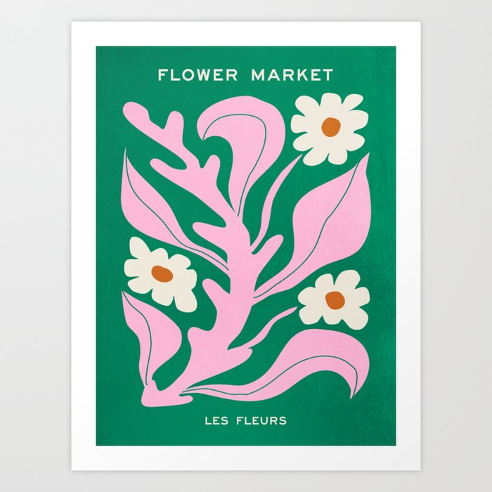 Lavender & Tropical Green: Les Fleurs | Flower Market Color Series 08 Art Print