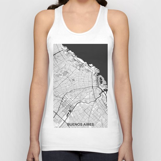 Buenos Aires City Map Gray Unisex Tank Top