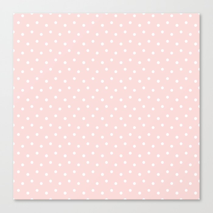 Valentine Pastel Pink White Heart Canvas Print