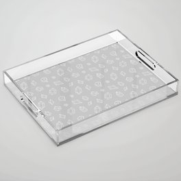Light Grey and White Gems Pattern Acrylic Tray