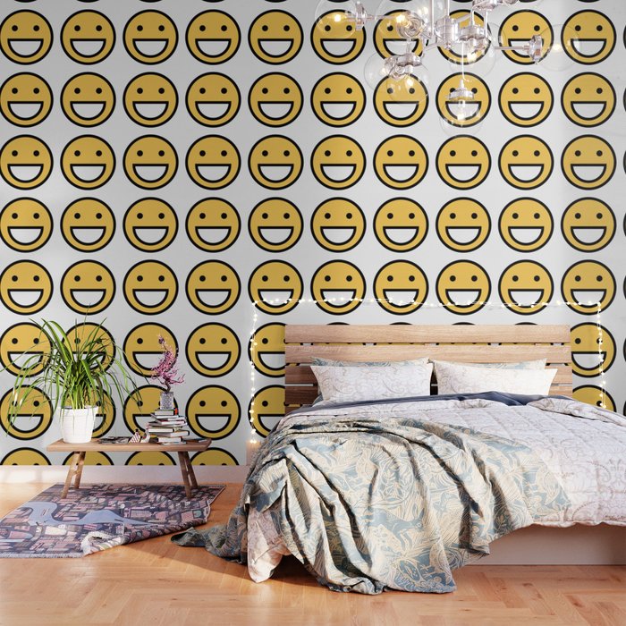 Smiley Face Cute Simple Big Mouth Smiling Happy Face Wallpaper By Dogboo
