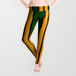 Green & Gold Stripes Leggings