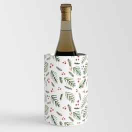 Christmas tree branches and berries - vintage Wine Chiller
