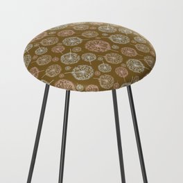 Spring Inspired Dandelions in Mustard, Peach and Cream (large) Counter Stool