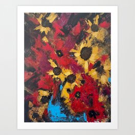 Peace, Poppies, & Sunflowers Art Print