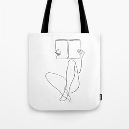 Reading Naked n.2 Tote Bag | Digital, Figure, Pose, Erotic, Love, Sketch, Book, Line, Lines, Sitting 