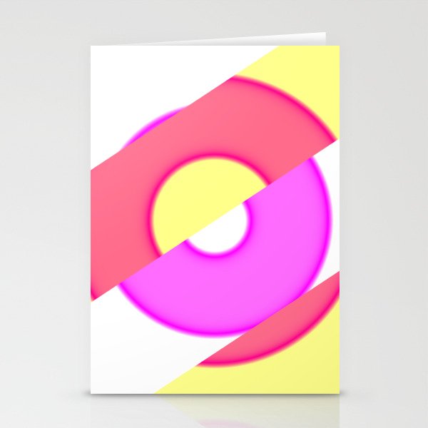 Abstract Yellow and Pink Circle Stationery Cards