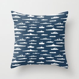 Battleship // Navy Blue Throw Pillow