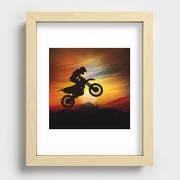 Mountain Motorcycle Adventure - Sunset Recessed Framed Print