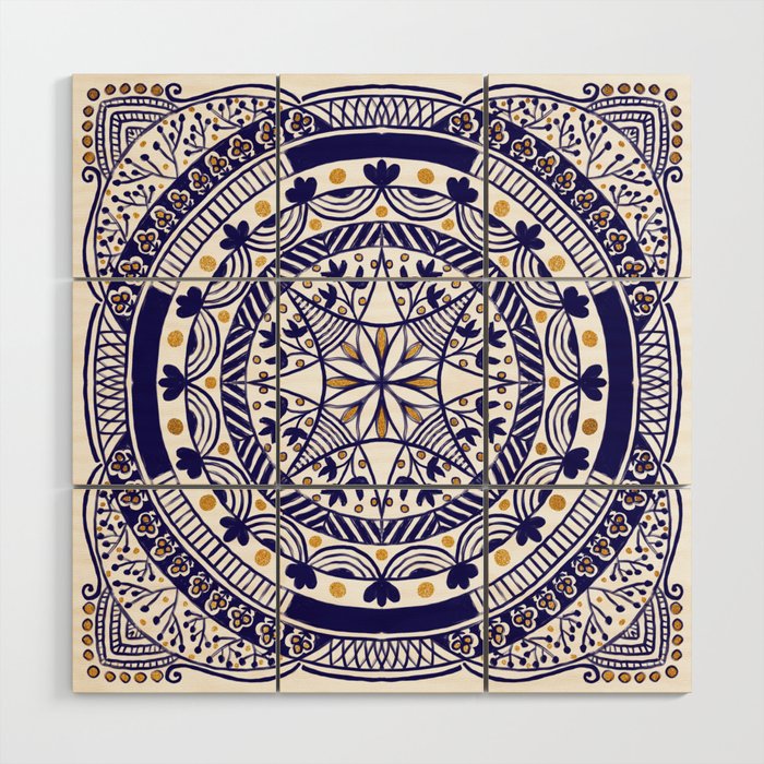 Seamless Moroccan tile pattern Wood Wall Art