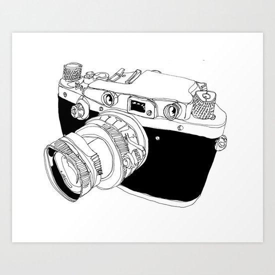 Camera Drawing Art Print