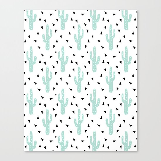 Cactus - modern minimal pattern print triangles geometric trendy hipster coachella festival Canvas Print