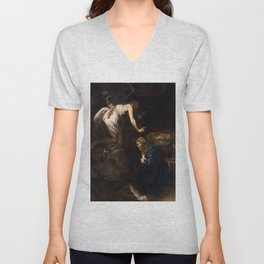 Annunciation by Caravaggio (1608) V Neck T Shirt