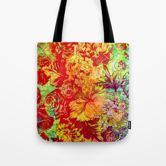vivid floral Tote Bag