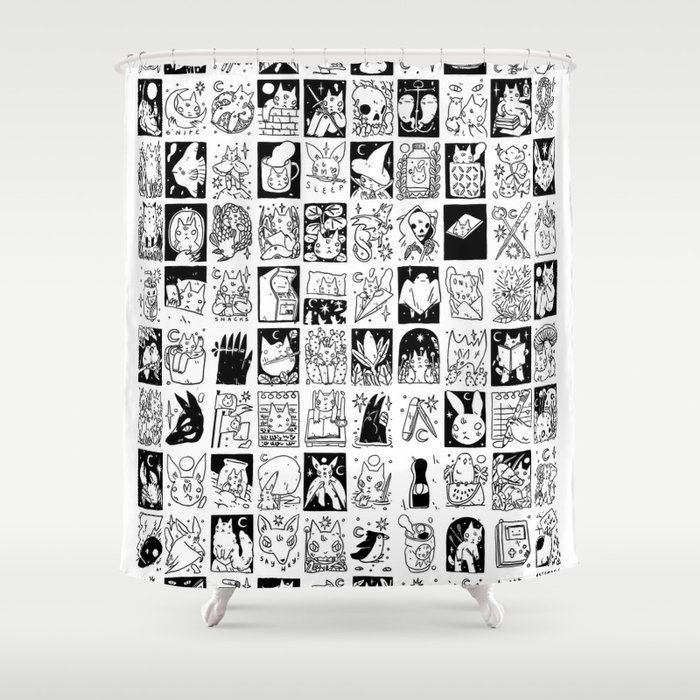 100 Small Cat Images by Deth P. Sun Shower Curtain