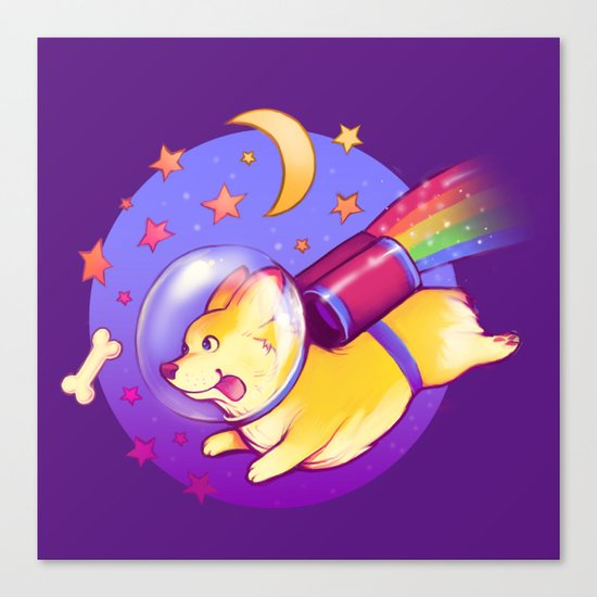 See You Space Corgi Canvas Print