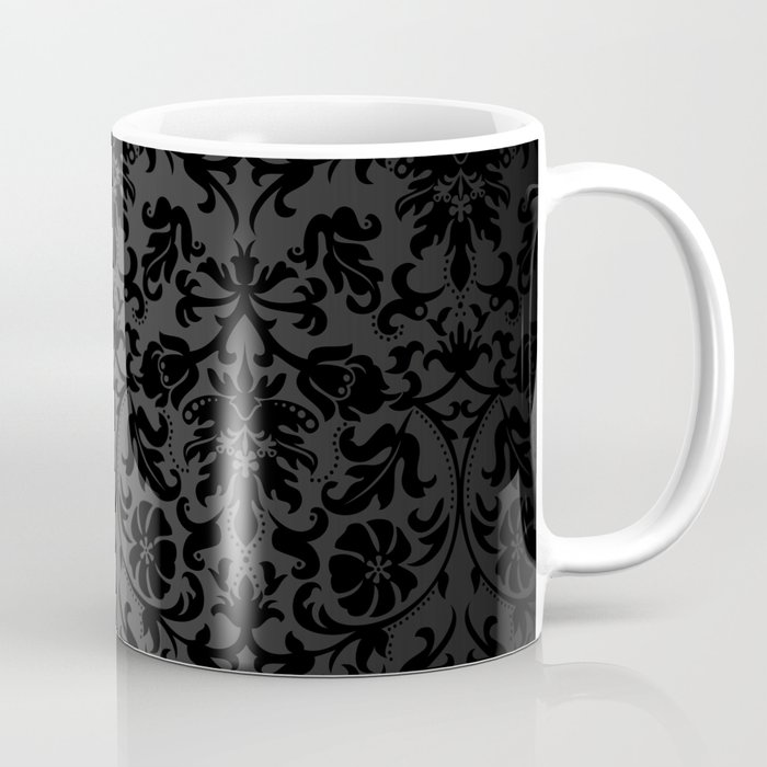 Black Damask Pattern Design Coffee Mug