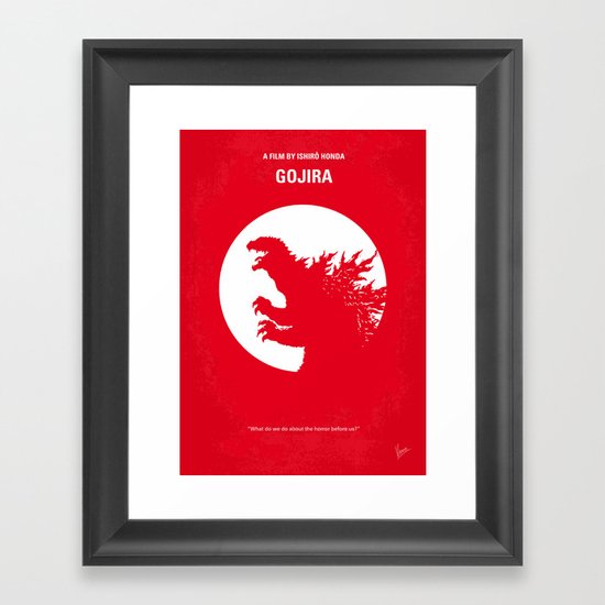 No029-1 My Godzilla 1954 minimal movie poster Framed Art Print