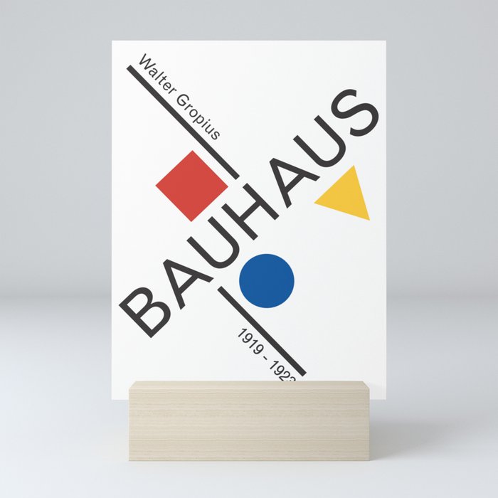 Bauhaus Movement Poster Artwork, 1919 Walter Gropius Reproduction, tshirt, tee, jersey, poster, artw Mini Art Print