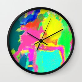 Muted Abstract Modern Clouds Fuchsia Wall Clock