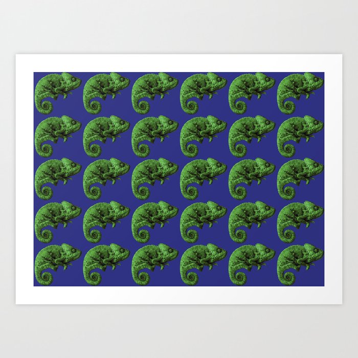 Lizards in Blue Art Print