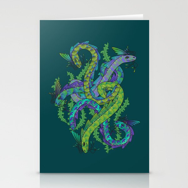 Sea Serpents - Dark Stationery Cards
