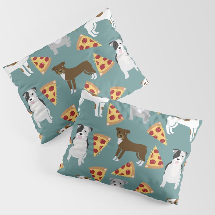 Pitbull pizza dog breed pet pattern pibble dog mom Pillow Sham