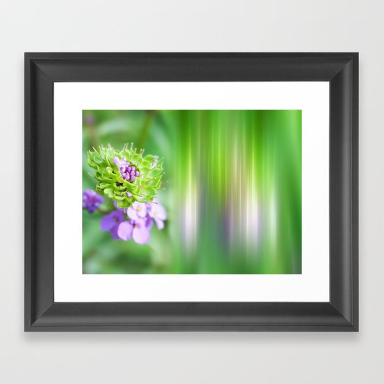 VERDE - Abstract green flower Framed Art Print