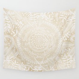 Medallion Pattern in Pale Tan Wall Tapestry
