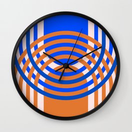 Navy and Russet Orange Arches  Wall Clock