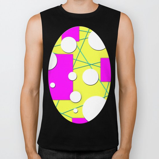 Geo Shape Play in Summertime Colors Biker Tank