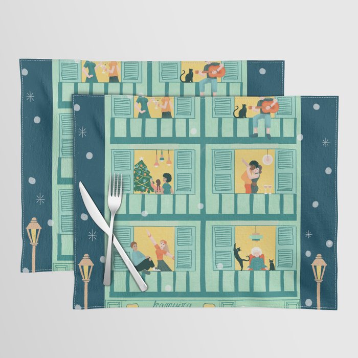 Merry Christmas Illustration Placemat