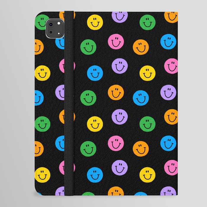 Funny happy face colorful cartoon seamless pattern iPad Folio Case