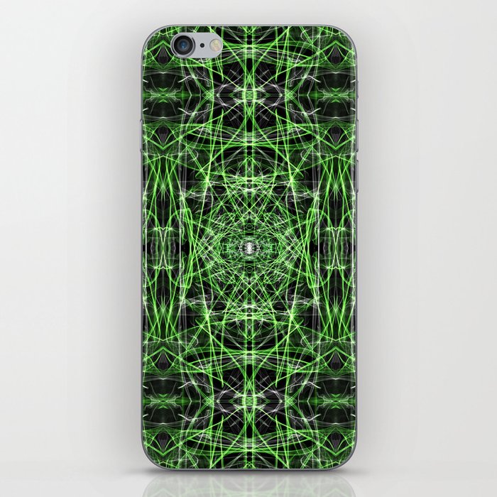 Liquid Light Series 62 ~ Green & Grey Abstract Fractal Pattern iPhone Skin