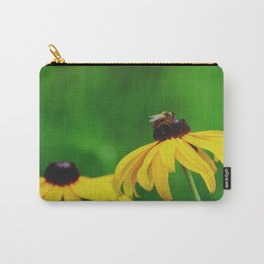 Black-eyed Susan yellow flowers and bee | Rudbeckia hirta | Gloriosa Daisy Carry-All Pouch