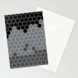 Honeycomb Black Gray Grey Hive Stationery Card