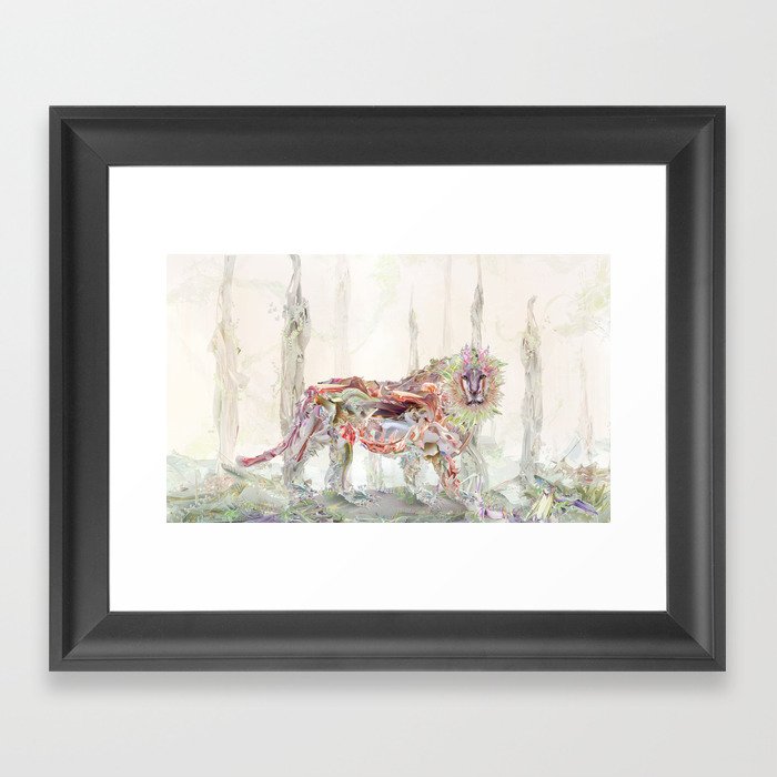 Nature In Technicolor - Lion Framed Art Print