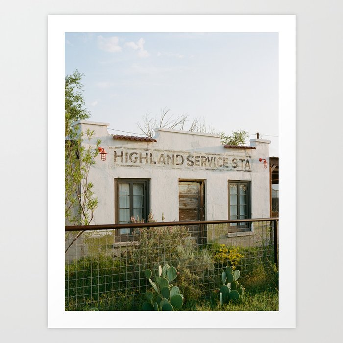Highland Service Station on Film Art Print