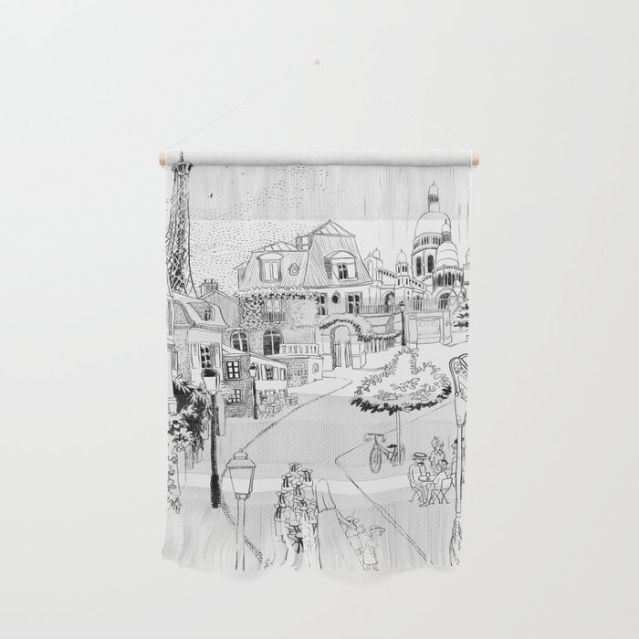 Madeline Montmartre Black&White Wall Hanging