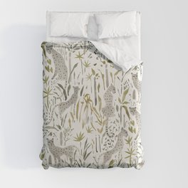 Grey Cheetahs Duvet Cover