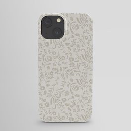 Beige Ditsy Toile Floral iPhone Case