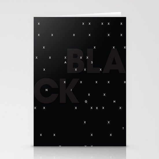 Black as night Stationery Cards
