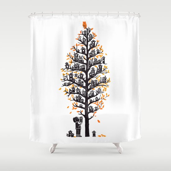 Hoot Lodge Shower Curtain