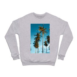 Malaysian coconut palm trees at the beach Crewneck Sweatshirt