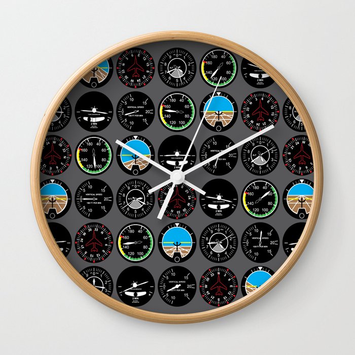 Flight Instruments Wall Clock