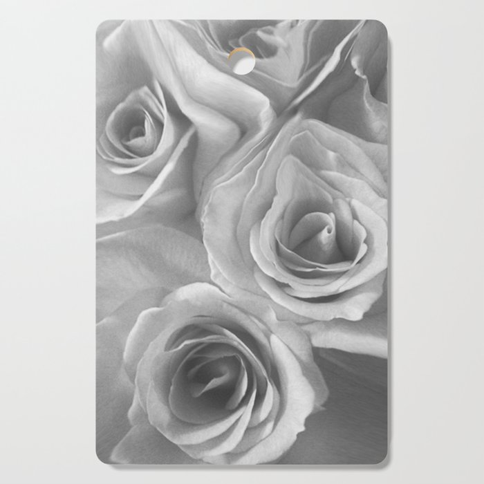 Roses in Black and White Cutting Board