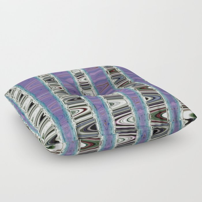 Purple Black And White Abstraction Floor Pillow