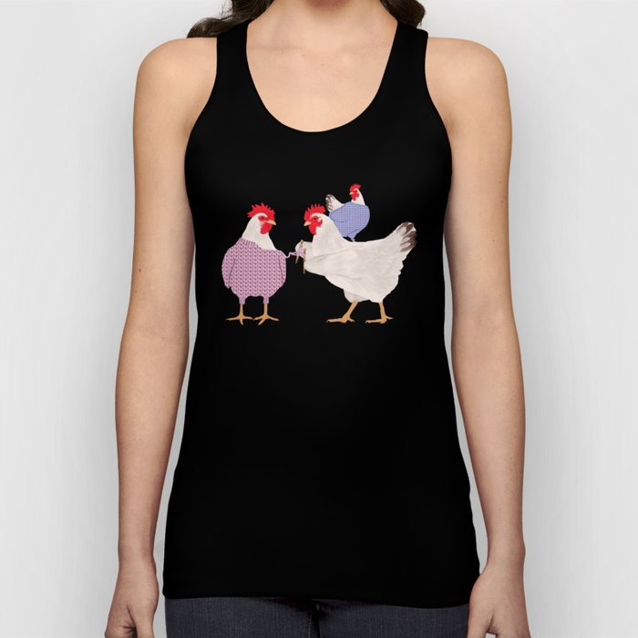 Chickens Knitting Tank Top