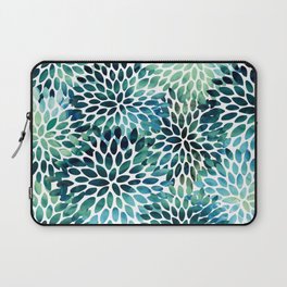 Floral Watercolor, Navy, Blue Teal, Abstract Watercolor Laptop Sleeve