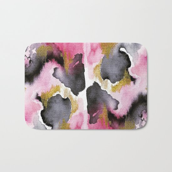Watery Abstract #1- Watercolor Painting Bath Mat